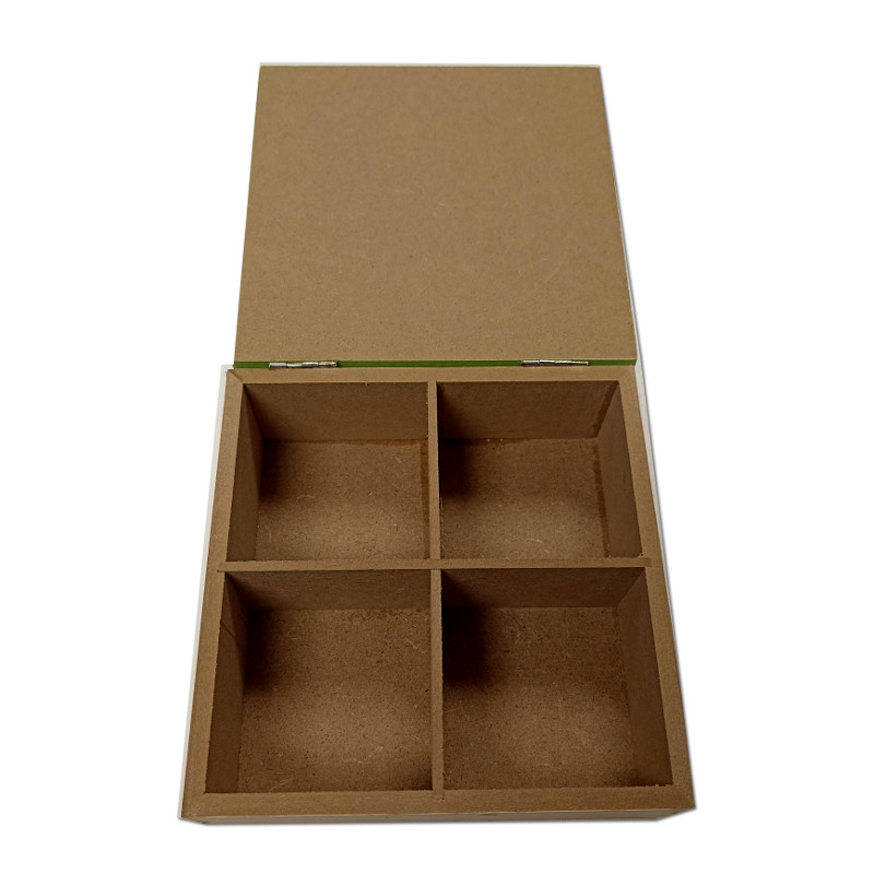 Krabička MDF s přihrádkama 15x15x6 cm 