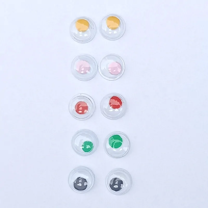 Oči mini plastové zelené 7mm - 12ks(6 párů)