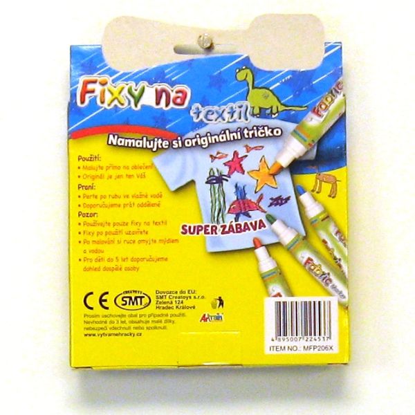 Fixy na textil - 6 ks