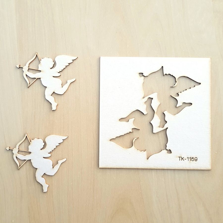 Papír výřez - Andělíčci 5,5cm 2ks