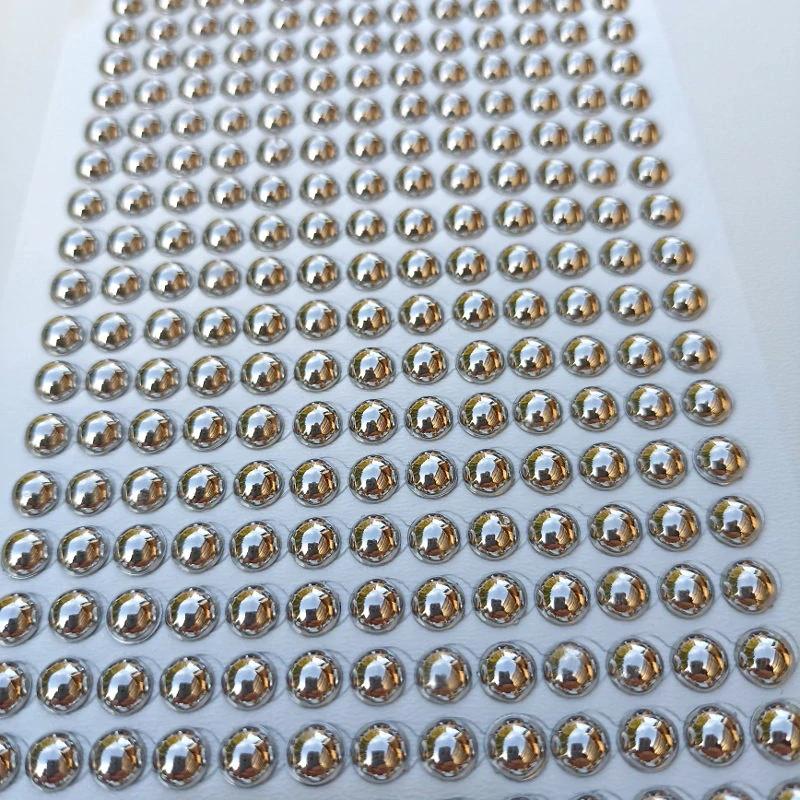 Samolepicí perly - stříbrné, pr. 6mm 260ks