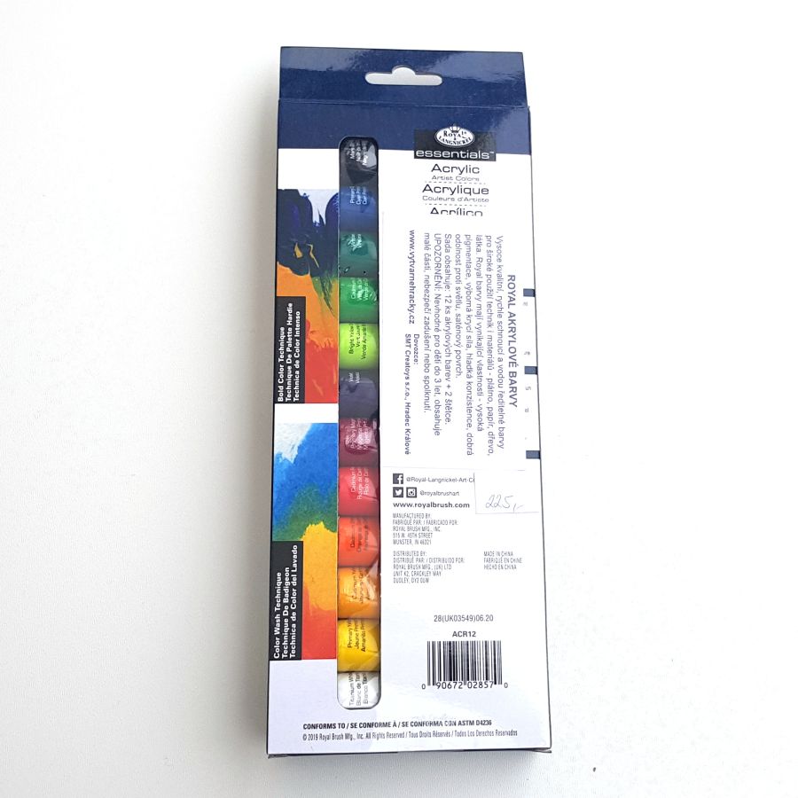 ROYAL and LANGNICKEL Akrylové barvy 12 ks á 12 ml