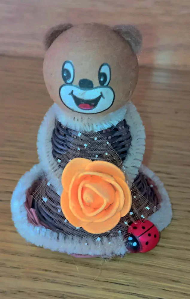 Vatová kulička 30mm s obličejem medvěd