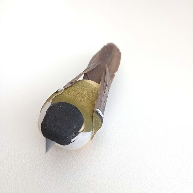 Ptáček klips 10cm červeno-šedý 1ks