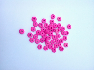 Korálky disk pr.10 x 4mm růžová neon 50 ks